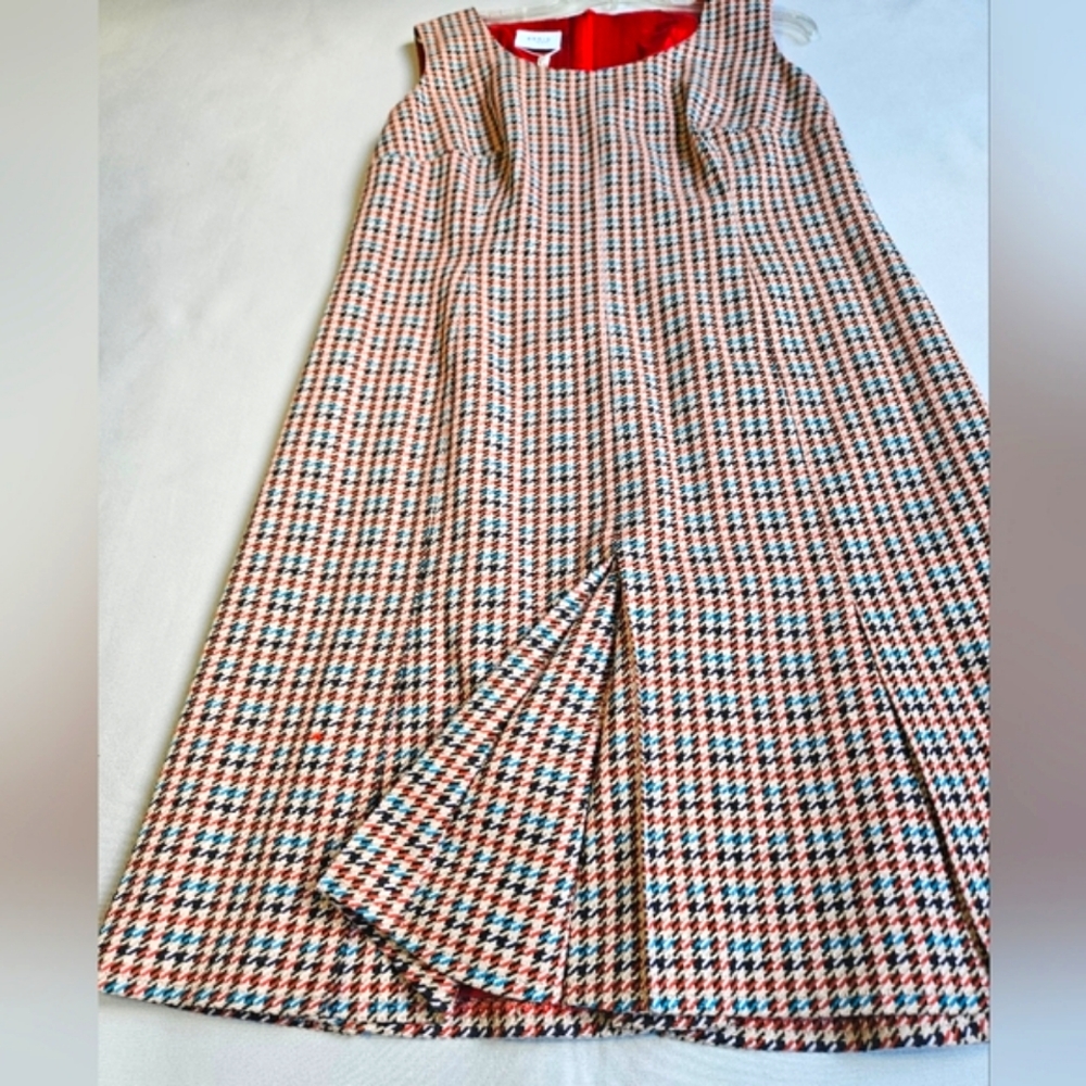 NWT $995 Akris Punto Contrast Houndstooth Dress Size 12 - Picture 6 of 15